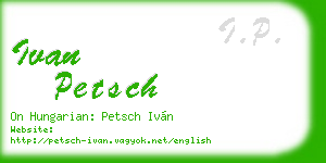 ivan petsch business card